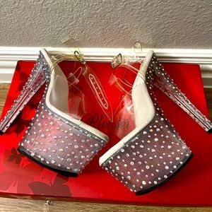 Pleaser stripper dancer heels Crystal rhinestone exotic shoes 7